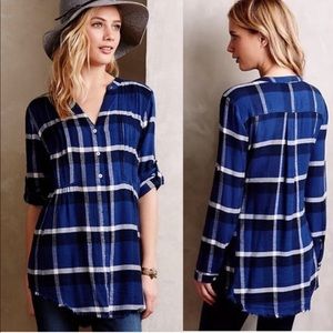 Holding Horses Blue Flannel Shirt - Size: 8